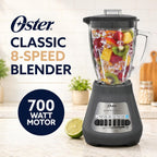 Oster® Classic Series 8-Speed Blender with 6-Cup Glass Jar, Gray
