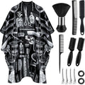 Barber Cape 13Pcs With Neck Duster Brush Adjustable, Extra Long Hair Cutting Cape 63" X 55" Profesional Barber Accessories For Men/Adults/Barber/Salon/Clients/Home/Women/Kids