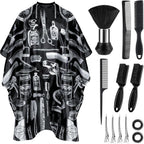 Barber Cape 13Pcs With Neck Duster Brush Adjustable, Extra Long Hair Cutting Cape 63" X 55" Profesional Barber Accessories For Men/Adults/Barber/Salon/Clients/Home/Women/Kids