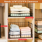 4-Tier Stackable Closet Organizers And Storage Shelves, Foldable Closet Shelf Organizer, Black(Patent Protection)(Patent No. 30022416)