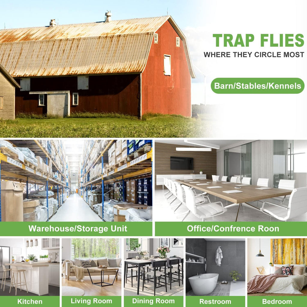 Lfsys 50 Pack Window Fly Trap, Fruit Fly Traps For Indoors, Fly Paper Sticky Strips, Fly Traps For Indoors Clear