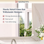 Keonjinn 20 X 30 Inch Brushed Nickel Bathroom Mirrors For Over Sink, Rounded Rectangle Silver Bathroom Vanity Mirror, Farmhouse Mirror For Wall, Hd Tempered Glass, Anti-Rust Aluminum Alloy Mirror