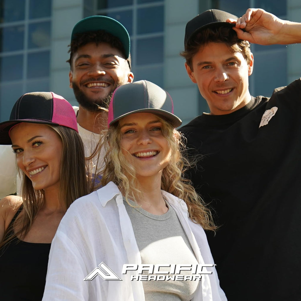 Pacific Headwear Snapback Trucker: Stylish Unisex Cap for All-Day Comfort Black/White/Black
