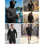 Coofandy Mens Upf 50+ Sun Protection Hoodie Zip Up Lightweight Uv Jacket Long Sleeve Sun Shirt Running Fishing Hiking Outdoor