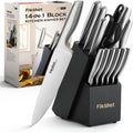 Kitchen Knife Set, German Stainless Steel Kitchen Knives | 14-Piece Includes Knife Block Set & Sharpener, High Carbon, Rust-Resistant, Ergonomic Handle For Cooking, Grilling & Gifting