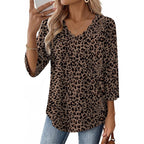 WIHOLL 3/4 Length Sleeve Womens Tops Dressy Casual Blouses V Neck Shirts Summer Clothes Early Fall Fashion Outfits