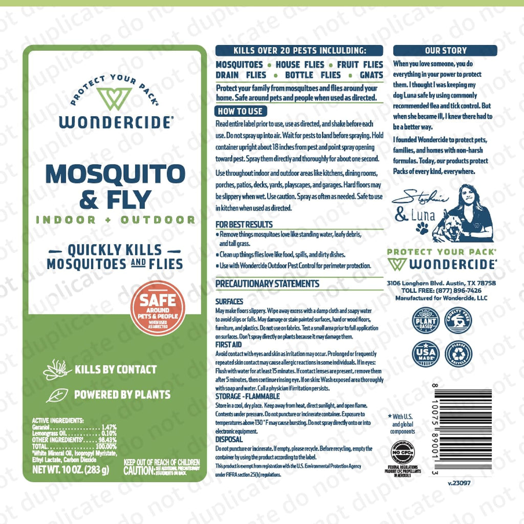 Wondercide - Mosquito And Fly Aerosol Spray - 10 Oz, 2-Pack | Fly, Gnat, Flying Bug, Mosquito Killer With Natural Essential Oils - For Outdoor & Indoor Areas - Pet Safe