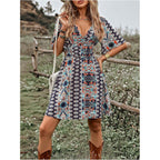Beaudrm Women'S Vintage Western Dress Floral Cowgirl Outfits Country Mini Summer Flowy Boho Dress