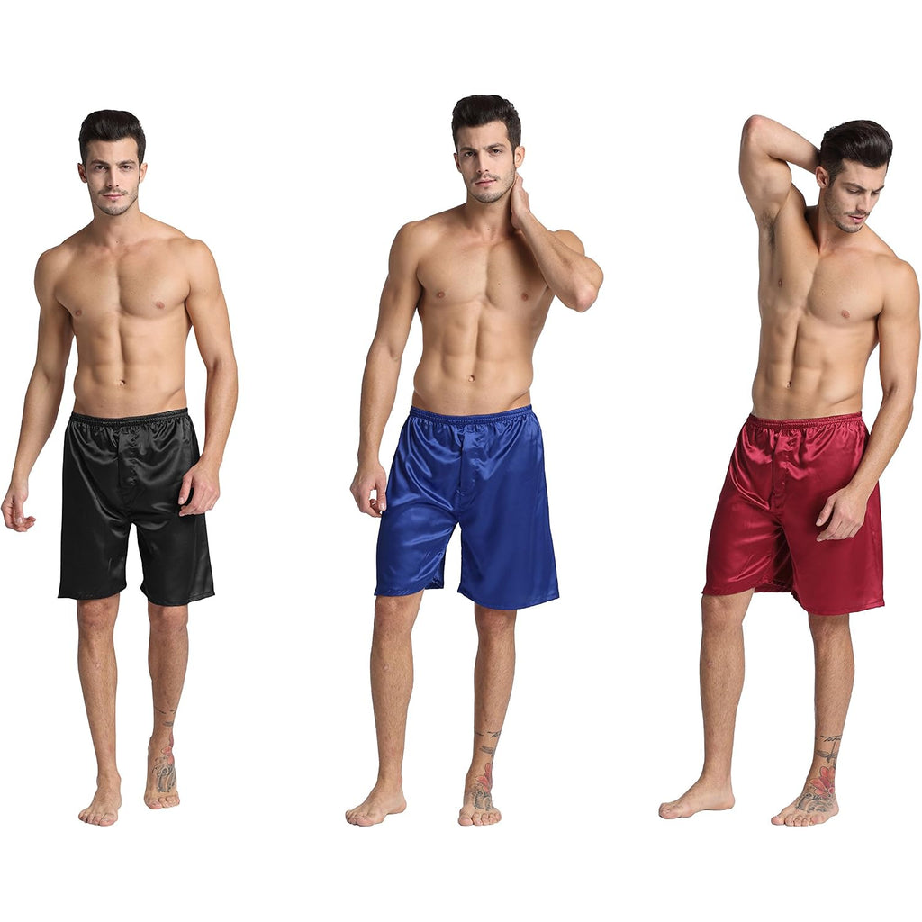 Tony And Candice Men'S Satin Boxers Shorts Combo Pack Underwear