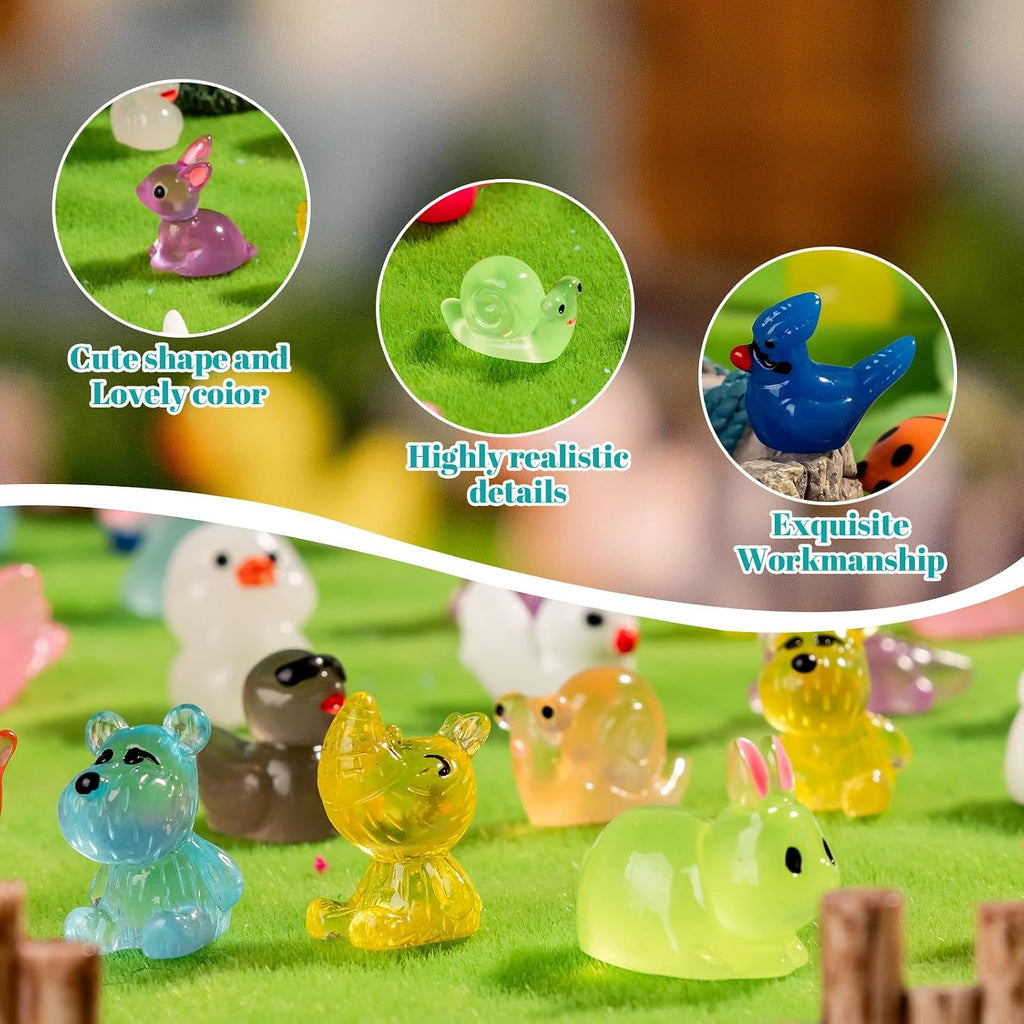 300Pcs Mini Resin Animals Many Styles Variety Tiny Animals Figures Miniature Little Small Animal Figurines Bulk For Micro Fairy Garden Landscape Accessories Hide Crafts Decor Aquarium
