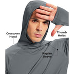 Boladeci Men'S Upf 50+ Sun Protection Hoodie Shirts Lightweight Long Sleeve Rash Guard Fishing Swim Shirts