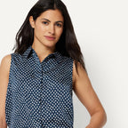 Amazon Essentials Women'S Regular-Fit Sleeveless Button-Down Blouse