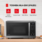 Toshiba Ml4-Em12Pa(Bs) Countertop Microwave Oven With Stylish Design As Kitchen Essentials, Smart Sensor, 13 Auto Menus&Mute Function, 1.2 Cu Ft With 12.4" Turntable, 1000W, Black Stainless Steel