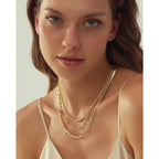 Gold Layered Necklaces for Women, 14K Gold Plated Dainty Gold Chain Choker Necklace Stack, Herringbone Gold Necklaces Set