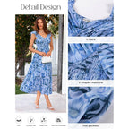 Grace Karin Women'S Summer Floral Maxi Dress 2026 Ruffle Sleeve Smocked Sundress Flowy Wedding Guest Long Dresses With Pocket