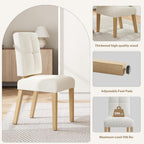Wooden Dining Chairs Set Of 4, Modern Farmhouse Dining Room Chairs With Cloud-Like Thick Cushion, Solid Wood Frame, Upholstered Kitchen Chairs For Dining Room, Living Room, Restaurant, Easy Assemble