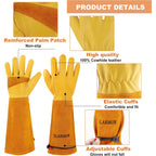 Long Gardening-Gloves Women/Men-Thorn Proof Rose Pruning Heavy Duty Gauntlet, Best Garden Gifts For Gardener-L
