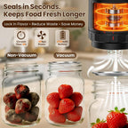 UNERVER Mason Jar Vacuum Sealer Kit, Electric Airtight Food Saver for Wide & Regular Mouth Jars, Easy One-Touch Vacuum Sealer for Meal Prep, Pantry Storage & Keeping Food Fresh Longer