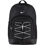 Nike 3Brand Kids Blitz Bungee Backpack For School, Black/White | Padded 17-Inch Laptop Sleeve And 2 Mesh Bottle Pockets. Bookbag For Boys, Girls, Sports, Gym, And Travel.