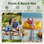 Montvoo Outdoor Rug Carpet Waterproof-Patio Rug Mat 5X8 Reversible Rv Outdoor Camping Rugs Picnic Beach Mats Plastic Straw Outside Rugs For Balcony Porch Pool Deck Boho Patio Decor