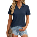 Women's Polo Shirts Short Sleeve V Neck Collared Golf Shirts UPF 50+ Quick Dry Work Casual Summer Tops