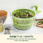 Cuisinart Large Spin Stop, 5Qt, Ctg-00-Sas1 Salad Spinner, 5 Quart, Green & White