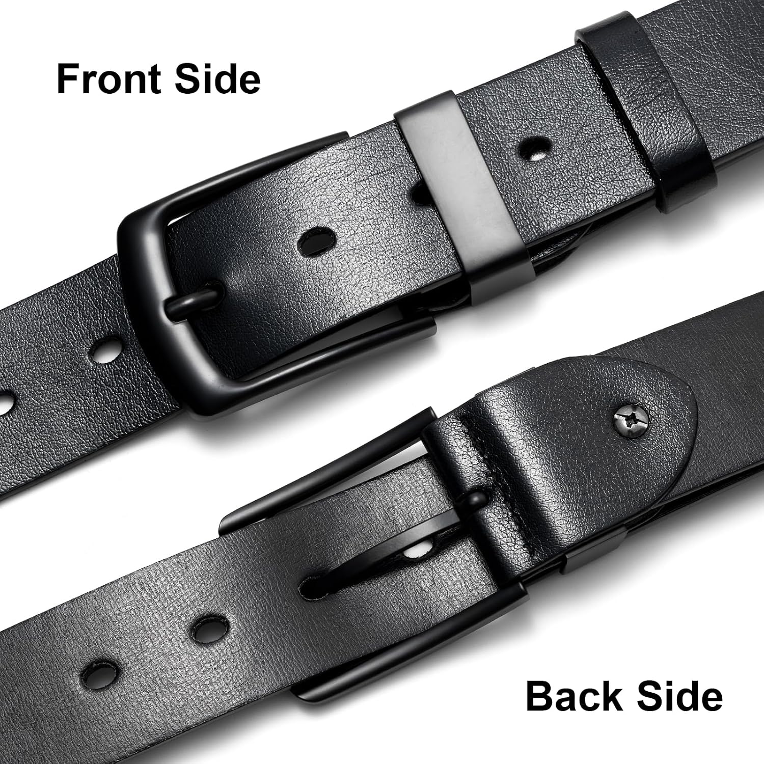 Maikun Mens Casual Dress Belt, Mens Leather Black Belt, Casual Wear Jeans Pants