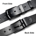 Maikun Mens Casual Dress Belt, Mens Leather Black Belt, Casual Wear Jeans Pants