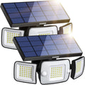 Solar Outdoor Lights,6000Mah Motion Sensor With Dual Sensors,Waterproof Solar Flood Lights 270°Wide Angle For Outside With 3 Modes