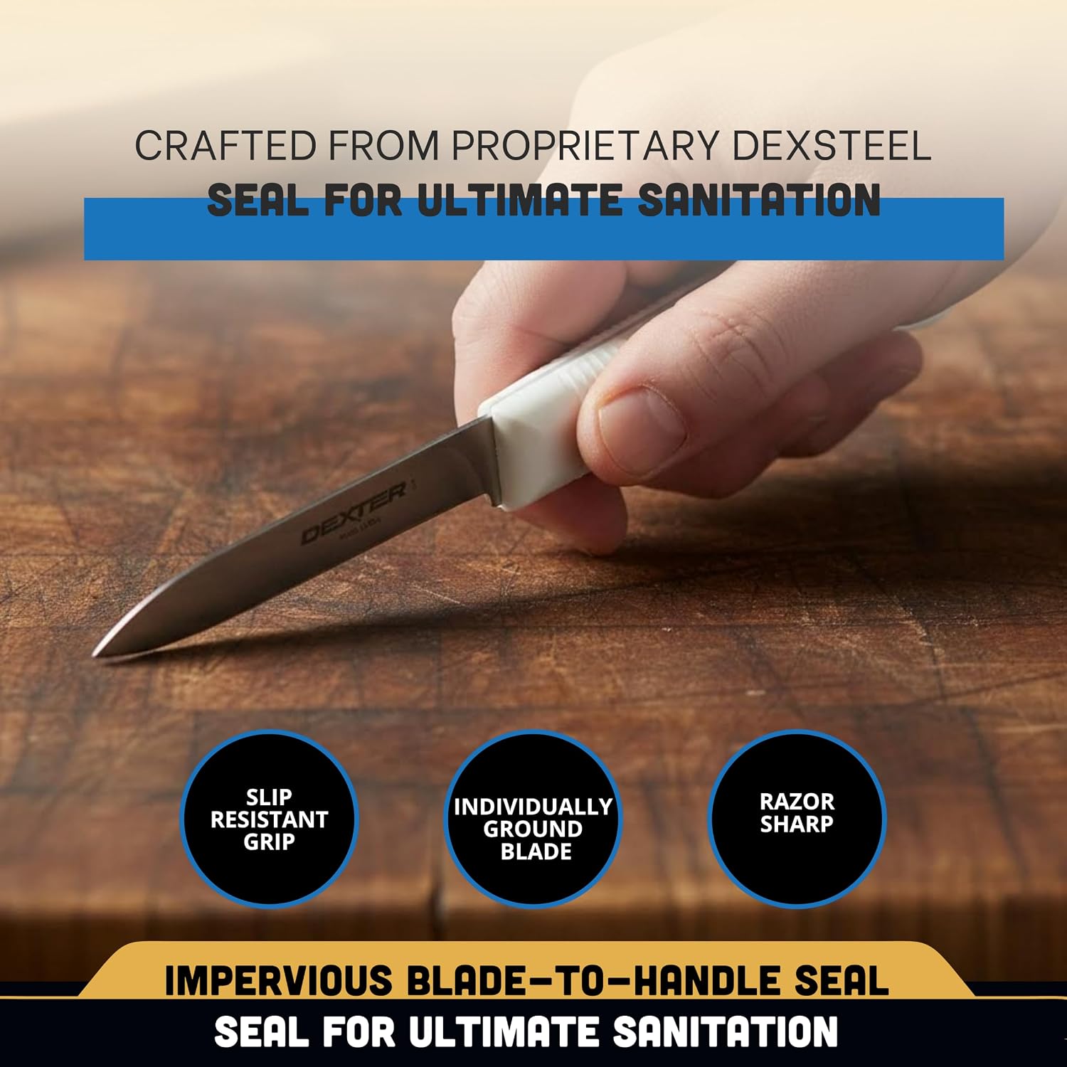 Dexter-Russell Sani-Safe 3-Pack Of 3¼" Paring Knives, Slip-Resistant White Handles, Durable Dexsteel Blades – Ideal For Precise Peeling & Carving Fruits And Vegetables, Nsf Certified