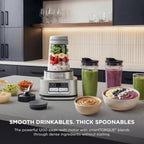Ninja Foodi Personal Blender | Smoothie Bowl Maker with Storage Lid, Nutrient Extractor and Mixer | 1200-Peak-Watt smartTORQUE Motor | Hybrid Edge Blades, (2) 24-oz. Cups | Silver | SS101