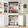 72" Kitchen Pantry Storage Cabinet With Doors And Shelves, Wood Farmhouse Pantry Storage With Barn Doors For Kitchen, Dining Room, Living Room