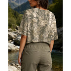 Anoumcy Camo Shirt For Women Mens Maple Leaf Print Camouflage T Shirt Summer Short Sleeve Oversized Camo Tee Shirts Tops