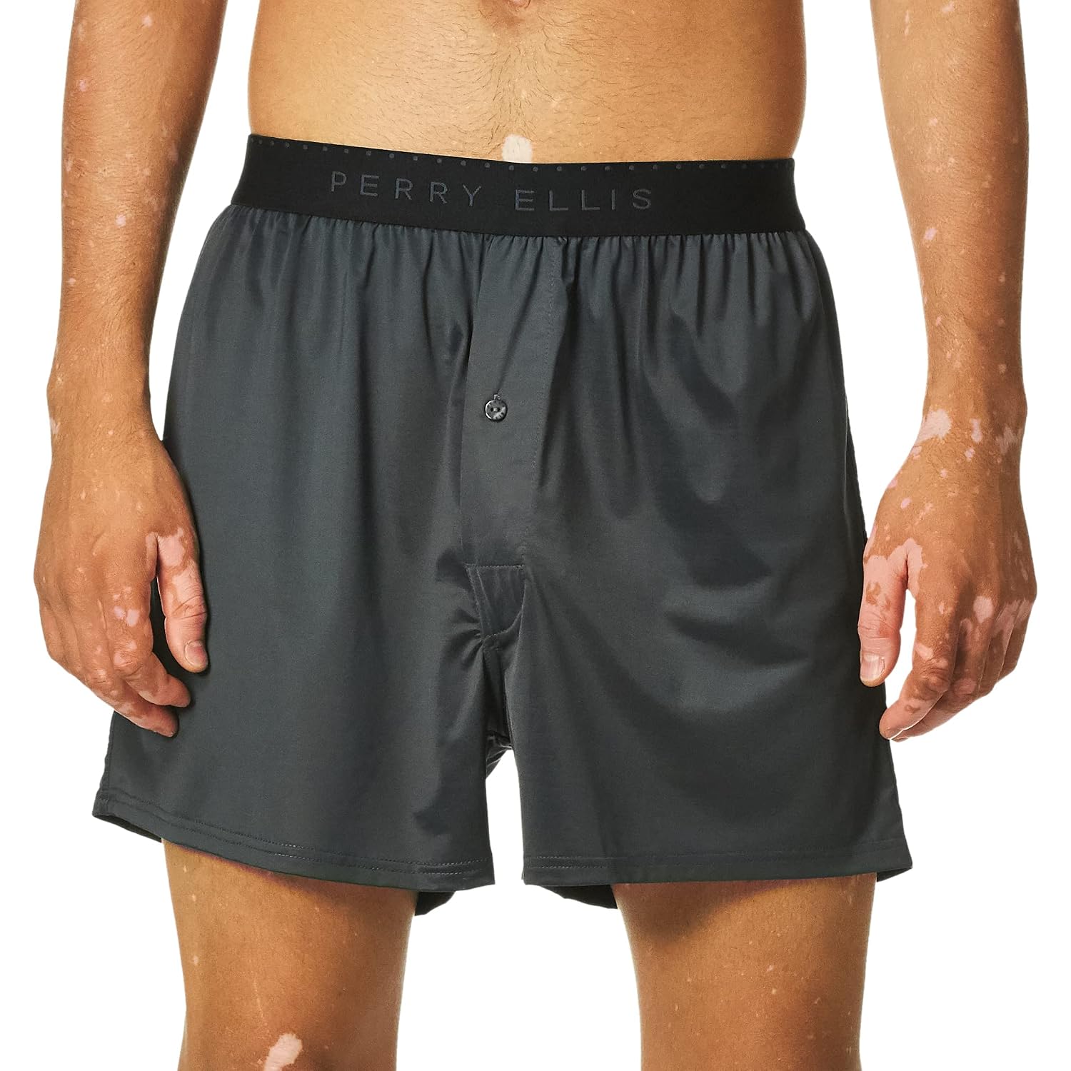 Perry Ellis Mens Luxe Solid Boxer Shortsboxer Shorts
