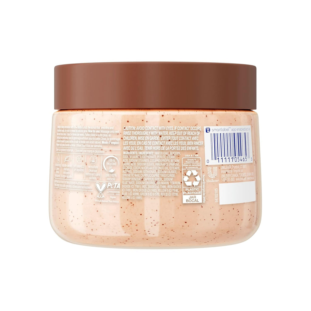 Dove Brown Sugar And Coconut Butter Body Scrub Exfoliates And Deeply Nourishes For Smooth, Radiant Skin 15 Oz