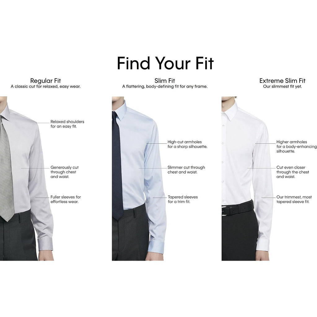 Calvin Klein Men'S Slim Fit Non-Iron Herringbone Dress Shirt