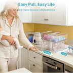 Vtopmart 4 Pack Clear Stackable Storage Drawers,Under Sink And Kitchen Organizers Storage,Easy To Assemble Plastic Drawers For Baby Bottle,Medicine, Bathroom,Cabinet And Pantry Organization