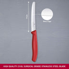 Victorinox 6.7831 Swiss Classic Tomato And Table Knife Ideal For Cutting Fruits And Vegetables With Soft Skin Serrated Blade In Red, 4.3 Inches