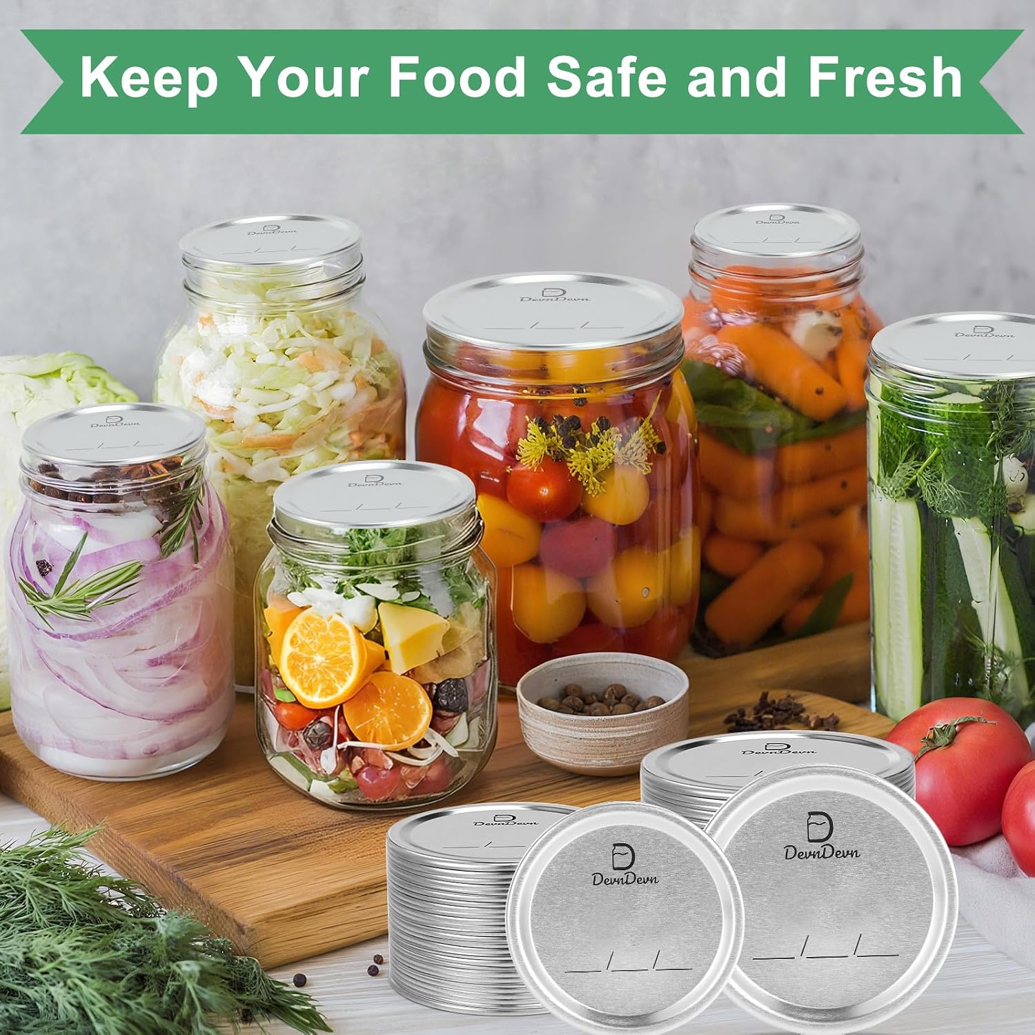 52 Pcs Canning Lids, Regular & Wide Mouth Mason Jar Lids Set, Canning Jar Lids For Ball & Kerr, Redefining Leak-Proof With Perfect Airtight Seal, Compatible With Electric Vacuum Sealers