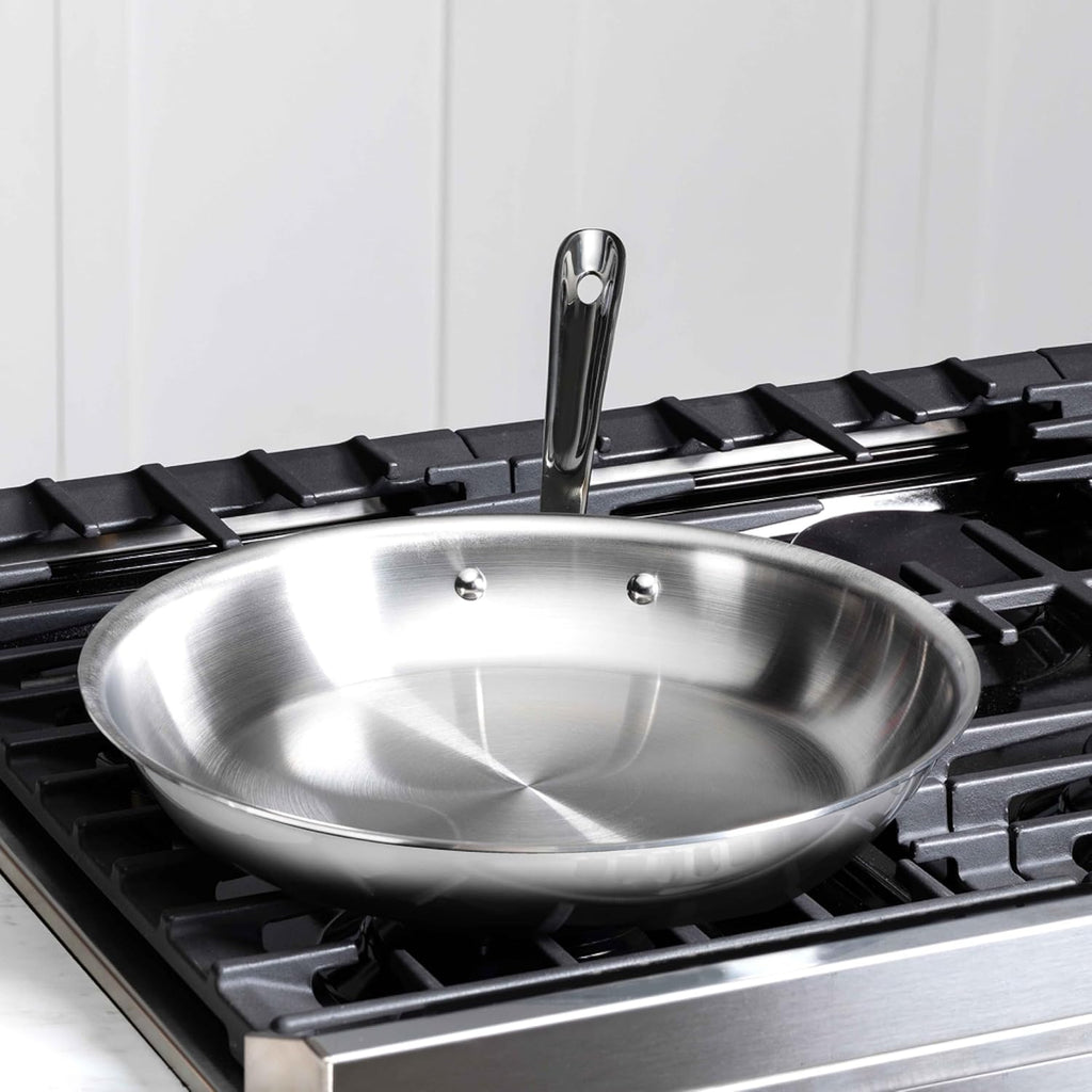 All-Clad D3® Stainless Steel 12 Inch Frying Pan With Lid- Made In The Usa- The Original Bonded Professional Cookware- Oven Safe & Induction Compatible