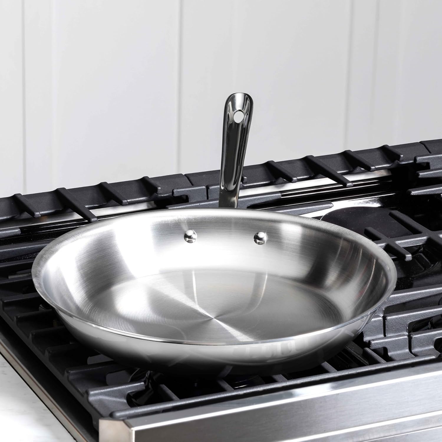 All-Clad D3® Stainless Steel 12 Inch Frying Pan With Lid- Made In The Usa- The Original Bonded Professional Cookware- Oven Safe & Induction Compatible