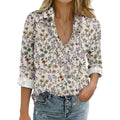 Zeagoo Womens Cotton Linen Button Down Shirts Loose Fit Long Sleeve Collared Blouse Casual V Neck Tops Outfits S-3Xl