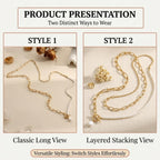 Gold Layered Pearl Chain Necklace for Women, 14K Gold Plated Pearl Link Toggle Clasp Necklace, Dainty Trendy Layered Choker Chunky Jewelry Fashion Gift for Women