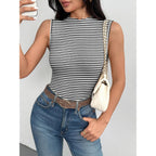Zeagoo Womens Sleeveless Mock Turtleneck Tank Tops Ribbed Lettuce Trim Tops Basic Slim Fit Shirts Casual Summer Clothes 2026