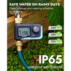 Rainpoint Sprinkler Timer With Brass Inlet & Outlet, Programmable Hose Timer For Garden Soaker Hose, Watering Timer With Rain Delay/Manual Watering System, Digital Drip Irrigation For Yard, Lawn