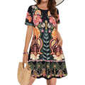 Summer Dresses For Women Casual Tshirt Short Sleeve Floral Sundress Beach Cover Ups With Pockets 2026