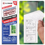50 Window Fly Traps Sticky Non-Toxic Clear Fly Paper Indoor For Home. No Mess Flies Window Sticky Traps Bug Flies Strips Indoors. Fruit And Housefly Trap Indoor Flypaper Tape Gnat Catcher Killer