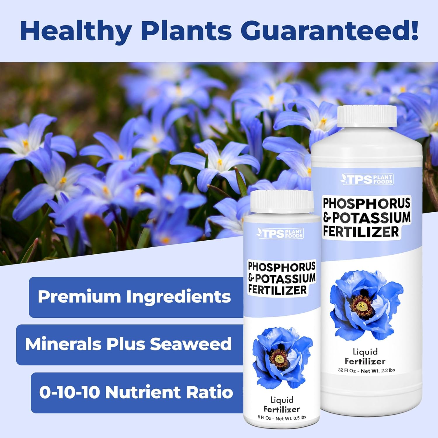 Phosphorus & Potassium Fertilizer – Liquid Bloom Booster For Strong Roots, Better Blooms & Improved Fruit Development, 8 Oz