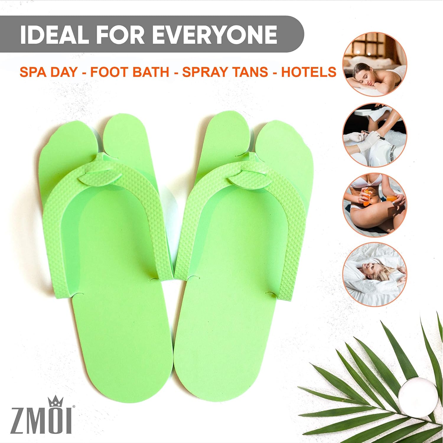 12 Pairs Eva Disposable Pedicure Slippers Anti-Slip Party Pack ZMOI Collection