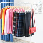 Home-It 10 Pack Velvet Hangers With Clips - Ivory Pants & Skirt Hangers - Ultra Thin No Slip Space-Saving For Pants, Skirts, Coats, Dresses, Tank Tops, Clothes